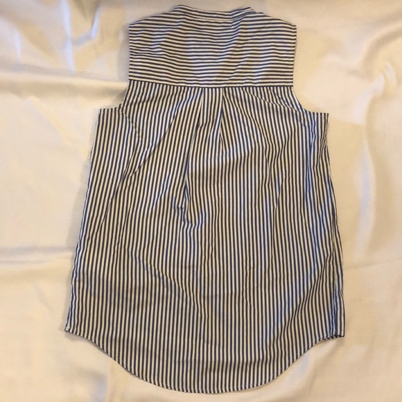 Tommy Hilfiger XXS sleeveless blue and white striped blouse - Picture 7 of 9